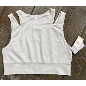 Women's Racer Back Sport Bralette Sz Medium - Xhilaration Bra Size White NWT